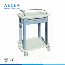 AG-LPT006A hospital 2 layer ABS luxury plastic medical cart with drawer